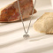 Vintage 304 Stainless Steel Portrait Pendant Wheat Chain Necklaces, Stainless Steel Color, Heart, 21.65 inch(55cm)