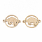 201 Stainless Steel Links connectors, Constellations, Flat Round, Golden, Taurus, 21x16x1mm, Hole: 1.4mm