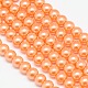 Hebras de cuentas redondas de perlas de vidrio teñidas ecológicas X-HY-A002-10mm-RB057-1