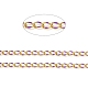 真鍮のカーブチェーン  エナメル  スプール  長持ちメッキ  ハンダ付け  ゴールドカラー  パープル  リンク：10.3x7x1.25mm CHC-L039-46F-G-2