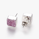 Natural Dyed Druzy Quartz Stud Earrings EJEW-P166-A01-2