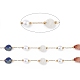 Pepita di gemma mista naturale e catena di perle di vetro imitazione perla CHS-C006-02C-2