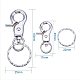 Pandahall Elite 10 pcs Set Iron Swivel Snap Hooks Clasps with Key Rings 63x25mm IFIN-PH0023-12P-2