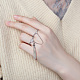 Shegrace 925 anillos dobles de plata esterlina tailandesa JR721A-03-3