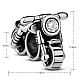 TINYSAND Motorcycle Thai 925 Sterling Silver European Beads TS-C-073-2
