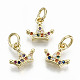 Brass Micro Pave Colorful Cubic Zirconia Charms ZIRC-S067-160-NF-1