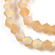 Imitez des brins de perles en verre givré bicône en cristal autrichien GLAA-F029-TM3mm-A18-3