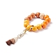 Perles rondes et polygonales en bois naturel bracelets extensibles porte-clés KEYC-JKC00319-6