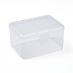 プラスチックビーズ収納ケース  収納ボックス  長方形  透明  11.9x8.6x6.6cm CON-E017-13-3
