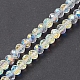 Electroplate Transparent Glass Beads Strands EGLA-K015-07F-2