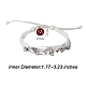 Multi String Cord Bracelet with Initial Letter M Charm BJEW-SW00042-05-2