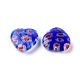 Handmade Millefiori Glass Heart Beads X-LK-P017-M-2