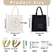 CHGCRAFT DIY Flower & Cat Pattern Canvas Bag Embroidery Starter Kit DIY-CA0003-76-2
