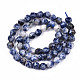 Fili di perle di diaspro macchia blu naturale G-S368-009A-2