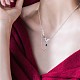 Collier pendentif coeur et mot d'amour en zircone cubique rose JN1076A-4