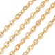 Brass Flat Oval Cable Chains CHC025Y-01-G-1