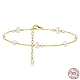 925 tobillera de cadena tipo cable de plata de ley con perlas naturales ovaladas de agua dulce para mujer AJEW-F162-003G-1