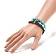 3 Stück 3 Stil natürliche und synthetische Perlen-Stretch-Armbänder aus gemischten Edelsteinen mit Legierungs-Seesternen für Frauen BJEW-JB08185-3