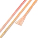 10かせ 6層ポリエステル刺繍フロス  クロスステッチの糸  セグメント染め  ダークオレンジ  0.5mm  約8.75ヤード（8m）/かせ OCOR-K006-A24-3