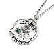 Skull Rhinestone Pendant Necklaces with Rolo Chains NJEW-F309-05-1