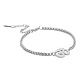 Stainless Steel Om Aum Ohm Link Bracelet with Box Chains CHAK-PW0001-056P-1