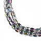Electroplate Transparent Glass Beads Strands EGLA-N002-32-C10-3