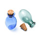 10 pièces 5 couleurs ornement de bouteilles de liège en verre ovale DJEW-FS0001-01-3
