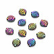 Rack Plating Rainbow Color Alloy Beads PALLOY-S180-370-1