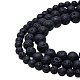 6mm Natural Black Lava Rock Stone Rock Gemstone Gem Round Loose Beads Strand 15.7 inch for Jewelry Making G-PH0014-6mm-2