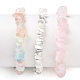 Chips de quartz rose naturel et morganite et howlite ensembles de bracelets extensibles perlés BJEW-JB05332-04-3
