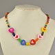 Colorful Wood Necklaces for Kids NJEW-JN00313-12-1