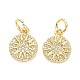 Brass Micro Pave Clear Cubic Zirconia Charms ZIRC-L091-079G-2