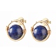 Boucles d'oreilles mixtes perles rondes pierres précieuses pour fille femmes EJEW-JE04666-2