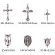 PandaHall 30 Pcs Tibetan Style Rosary Cross and Center Miraculous Medal with Alloy Crucifix Cross Pendants and Oval Chandelier Links 3 Styles for Rosary Holy Beads Necklace Making Antique Silver TIBE-PH0004-16AS-2