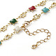 Handmade Brass Enamel Link Chains Jewelry Sets SJEW-JS01163-4