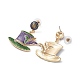 Carnival Theme Glitter Zinc Alloy Hat Dangle Stud Earrings EJEW-D087-04KCG-2