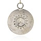 Placcato argento antico della pietra preziosa lega turchese sintetico grandi ciondoli PALLOY-J277-01AS-2