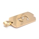 イオンメッキ304ステンレス鋼ペンダント  手動研磨  数の長方形  ゴールドカラー  NUM。3  27.5x14.5x1.5mm  穴：3.5mm STAS-O127-D03-3