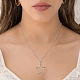 Fibloom 12 pezzo 12 collane con pendente in smalto a forma di cuore NJEW-FI0001-03-4