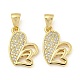 Латунные микропаве прозрачные подвески с фианитом ZIRC-P113-07G-G-1