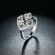 トレンディな菱形925スターリングシルバーキュービックジルコニア指輪  サイズ6  プラチナ  16.5mm RJEW-BB16671-6-5