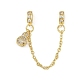 Латунные паве прозрачные кубические цирконии европейские защитные цепи с подвесками KK-L236-15D-G-1