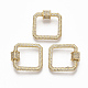 Brass Micro Pave Clear Cubic Zirconia Screw Carabiner Lock Charms ZIRC-T010-06G-1