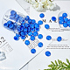 不透明なフラットバックガラスカボション  半円/ドーム  花瓶フィラー用  水族館の装飾や工芸品  ブルー  17~19x8.5mm  300 G /ボックス GLAA-FH0001-15-3