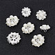 GORGECRAFT 1 Box 2 Styles 12PCS Flatback Pearl Rhinestone Buttons Floral Embellishments Shank Buttons with Faux Pearls and Crystal Glass Rhinestone Sew on Clothing Buttons for DIY Jewelry Decoration RB-GF0001-05-4