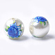 Perlas de vidrio de imitación perlas impresas y pintadas con spray GLAA-S047-06B-05-2