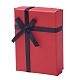 Cajas de joyas de cartón rectangular rellenas de algodón kraft con bowknot CBOX-D028-04-9
