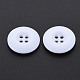 4  - 正孔樹脂ボタン  フラットラウンド  ホワイト  19x4mm  穴：2mm BUTT-N018-059-3