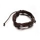 Adjustable Leather Cord Braided Multi-Strand Bracelets BJEW-M169-05-1