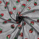 メッシュ刺繍レーストリム  縫製のための縫製  服飾材料  イチゴの模様  ブラック  64-3/8インチ（1636mm） OCOR-WH0073-34B-6